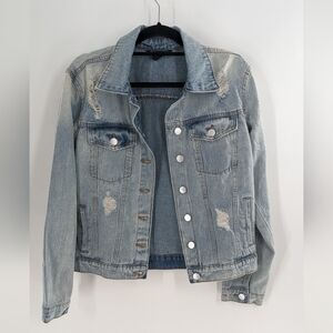 Baccini light wash jean jacket Size M